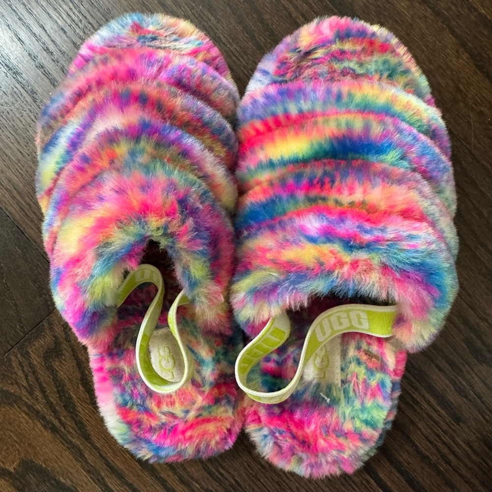 UGG Multicolor Furry Slippers